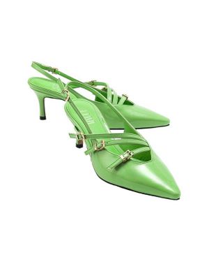 Prologue Shoes Magra Pointed-Toe Slingback Stiletto - Green