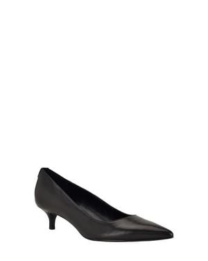 Calvin Klein Roxanna Pointed Toe Kitten Heel Pump - Black