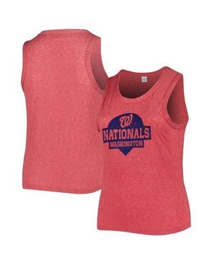 Soft As A Grape Washington Nationals Plus Size High Neck Tri-Blend Tank Top - Red