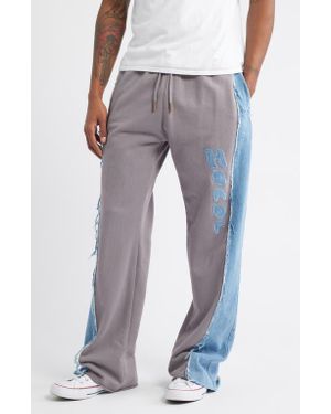 Honor The Gift Mixed Media Sweatpants - Blue