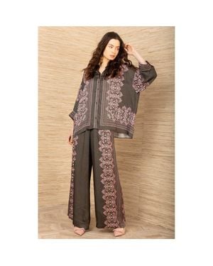 Hale Bob Zaria Charmeuse Top - Brown
