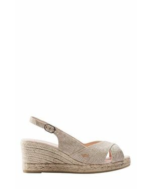 VISCATA Llansa Premium Fabrics Canvas Espadrille Sandal Wedges - Natural