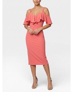 Rachel Roy Marcella Off The Shoulder Ruffle Midi Dress - Pink