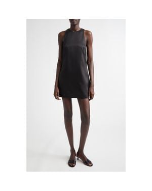 Brandon Maxwell The Joelle Virgin Wool & Silk Sateen Minidress - Black