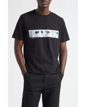 JKEEFER Line Up Organic Cotton Graphic T-Shirt - Black
