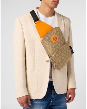 Philipp Plein Cross Body Bag Jacquard Monogram - Natural