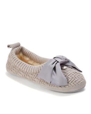 Dearfoams Fireside Bestie Ballet Slippers - Gray