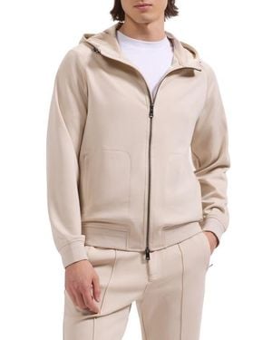 Bugatchi Soft Touch Knit Hoodie - Natural