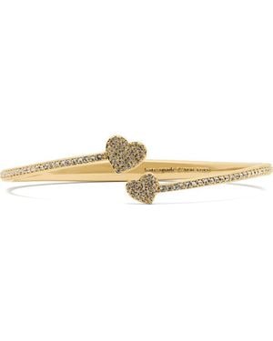 Kate Spade Pave Heart Open Hinge Cuff Bracelet - Metallic