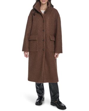Levi's Bouclé Longline Cocoon Car Coat - Brown