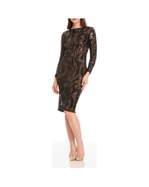 Dress the Population Emery Sequin Stripe Long Sleeve Cocktail Dress in Black | Lyst Dress the Population Emery Sequin Stripe Long Sleeve Cocktail Dress in Black | Lyst