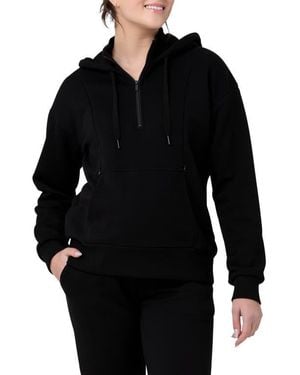 Ripe Maternity Nicky Maternity/Nursing Quarter Zip Hoodie - Black