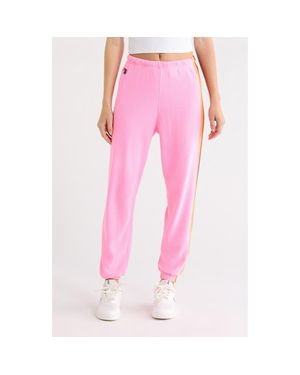 Aviator Nation Stripe Sweatpants - Pink