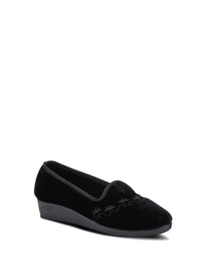 Flexus by Spring Step Jolly Velvet Slipper - Black