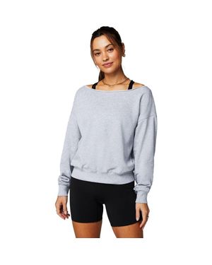 Fabletics Year Round Terry Off Shoulder Sweatshirt - Gray