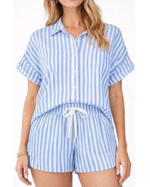 Bishop + Young Chill Button Front Shirt - Blue