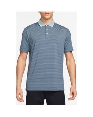 Nike Tour Dri-Fit Stripe Golf Polo - Blue