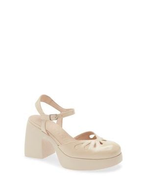 Wonders Ankle Strap Platform Pump - Natural