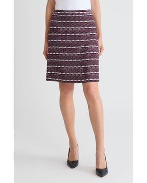 Ming Wang A-Line Multi-Stitch Jacquard Knit Skirt - Red