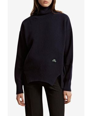 Marina Moscone Funnel Neck Pullover - Blue