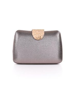Badgley Mischka Tatum Faux Leather Clutch - Gray