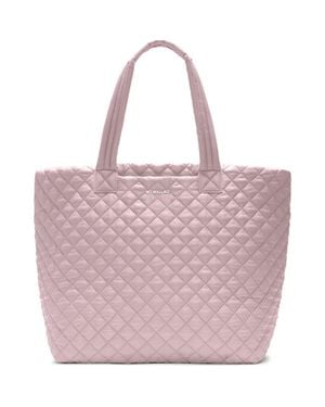 MZ Wallace Large Metro Deluxe Ii Diamond Quilted Nylon Tote - Pink
