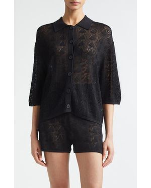 Loulou de Saison Siani 3D Shell Knit Cardigan - Black