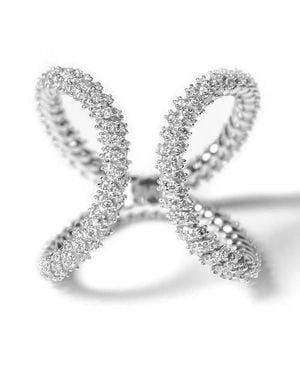 ZARUX Modern Rope Ring With Moissanite Stone - Metallic