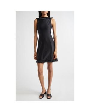 Sandy Liang Prim Open Back Minidress - Black