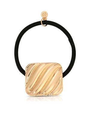 Ettika Shiny Square Ponytail Holder - Metallic