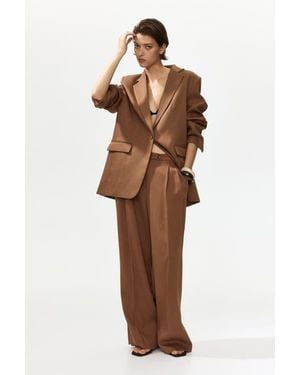 H&M Wide-Leg Dress Pants - Brown