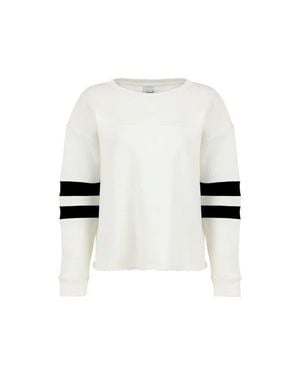 Lezat Gilda Organic Cotton Varsity Sweatshirt - White