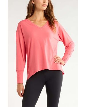 Zella Breathe Long Sleeve T-Shirt - Red