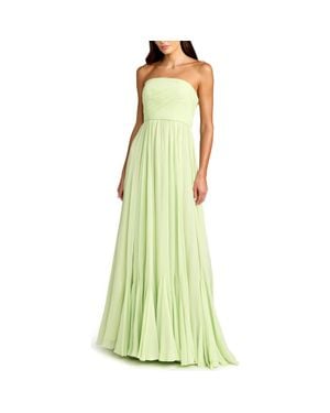Mac Duggal Strapless Chiffon Gown With Braided Belt - Green