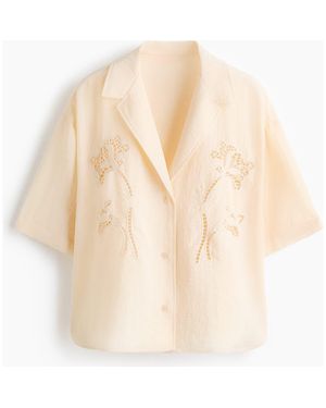 H&M Broderie Anglaise Shirt - Natural