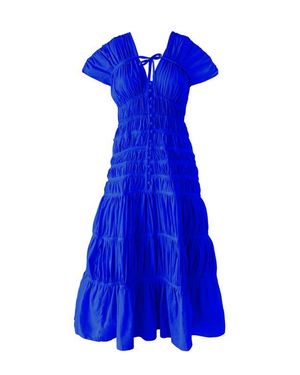 BrunnaCo The Srikandi Ruffle Maxi Dress - Blue