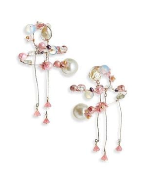 Isshi Flora Drop Earrings - White