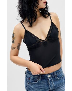 BDG Adore Lace Trim Crop Camisole - Black