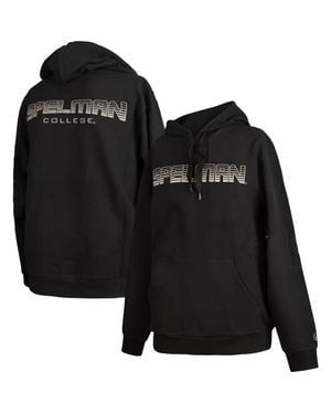 FISLL Spelman College Jaguars Puff Print Sliced Pullover Hoodie - Black