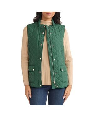 Jones New York Quilted Vest - Green