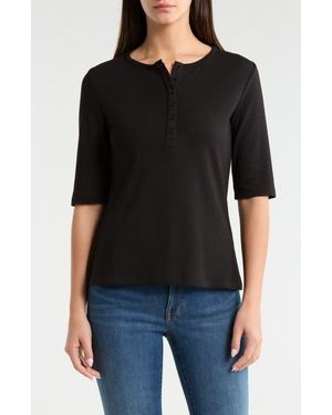 NYDJ Rib Henley - Black