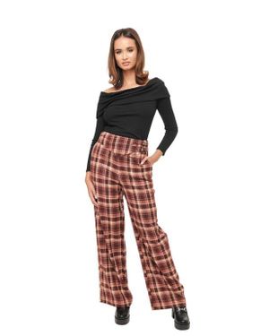 Unique Vintage Double Belt Woven Pants - Red