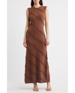 Rails Claudia Fringed Sleeveless Maxi Dress - Brown