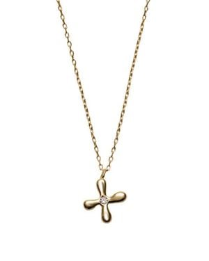 Argento Vivo Sterling Silver Cubic Zirconia Bubble Initial Necklace - Metallic