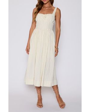 Vici Collection Callie Fit & Flare Milkmaid Sundress - Natural