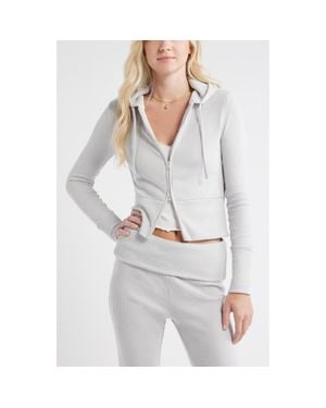 BP. Hacci Rib Zip Hoodie - Gray