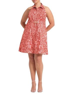 Estelle Bellavie Belted Shirtdress - Red
