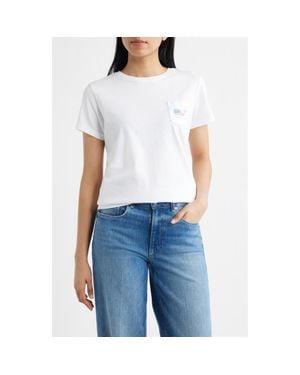 Vineyard Vines Flag Whale Graphic Pocket T-Shirt - White
