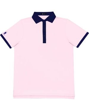Castle Golf Contrast Trim Performance Polo Shirt - Pink