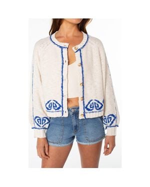 Roxy Jovie Cotton Blend Cardigan - White